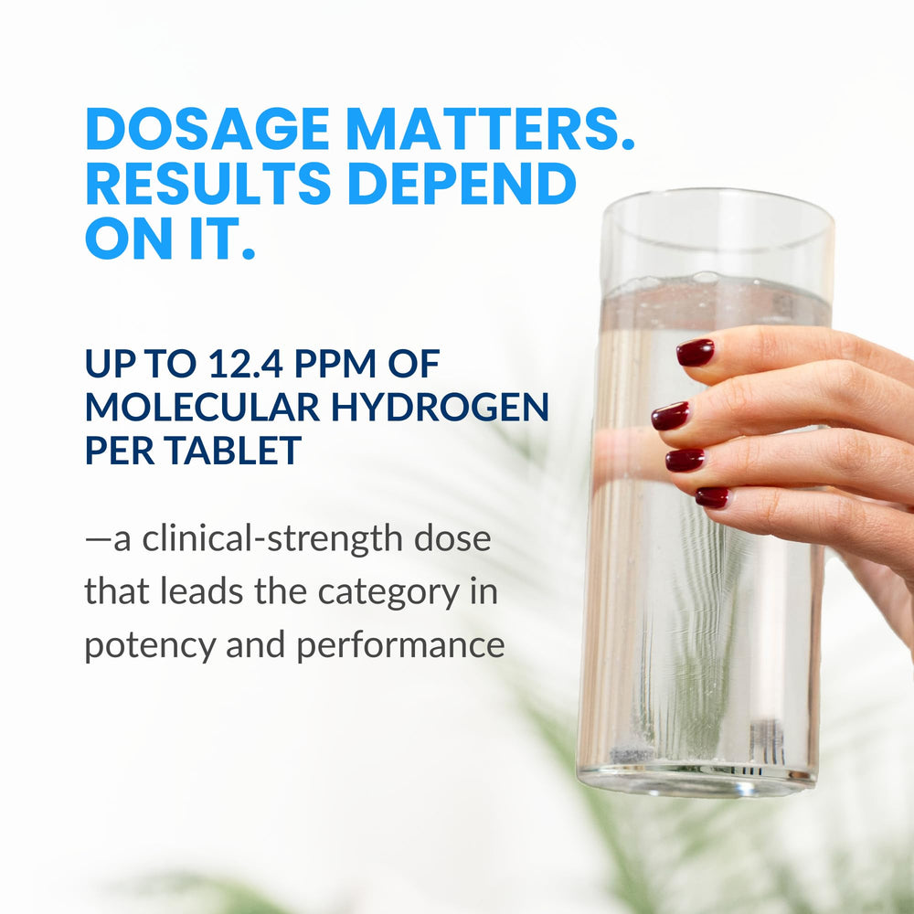 Drink HRW Rejuvenation tablets pouring into a glass for quick daily use.
