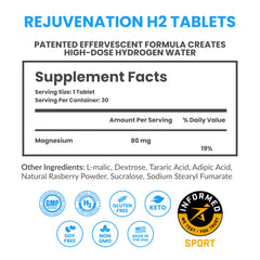 Glass of water with DRINK HRW Rejuvenation for hydration and focus