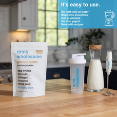 Drink Wholesome smoothie image demonstrates versatile use for sensitive stomachs.
