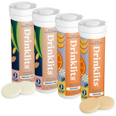 Drinklits Ginger-Lime tablets in a tube for on-the-go hydration.