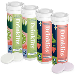 Drinklits Lemon-Lime Daily Hydration tube front view with sugar-free hydration.