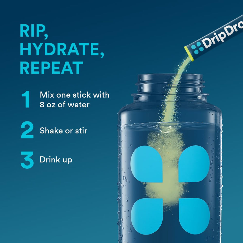 DripDrop Lemon Lime ingredients label highlighting non-GMO vegan ingredients