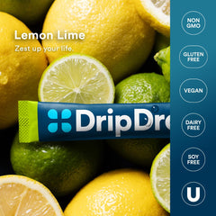 DripDrop Lemon Lime packaging box for compact pantry storage