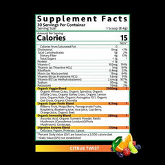 Glass of Driven B&G shake with probiotic and enzyme icons for gut-friendly nutrition.