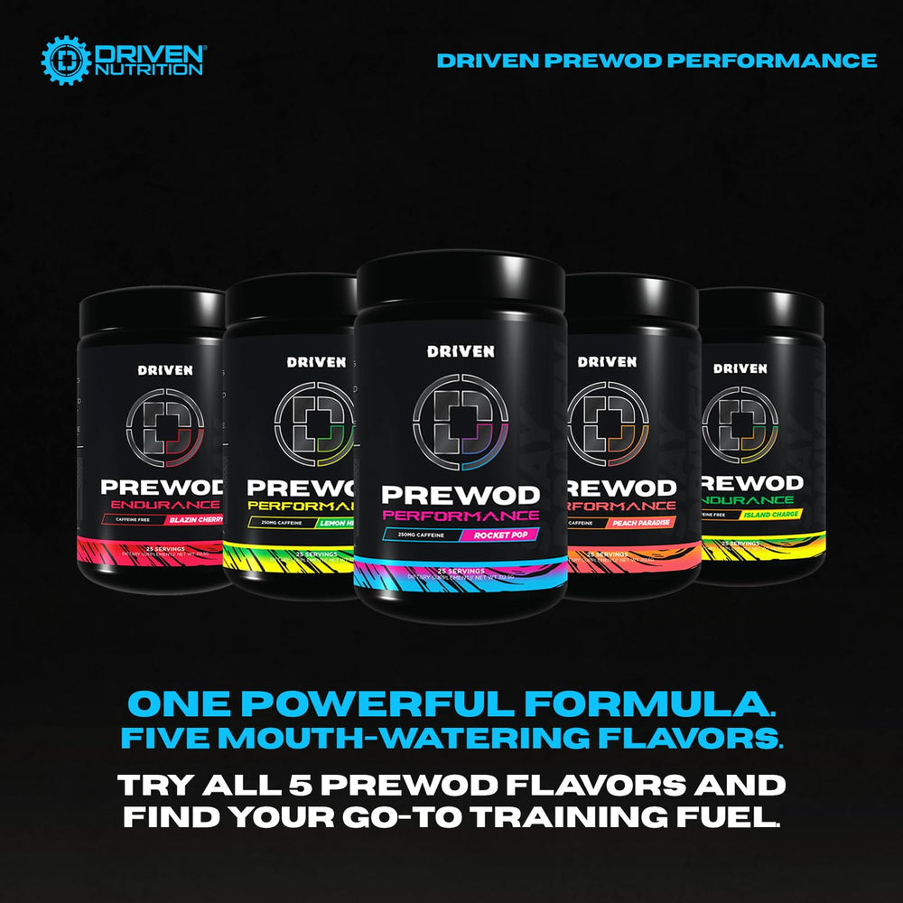 Driven Nutrition PRE WOD is manufactured in GMP-certified facilities with third-party testing.