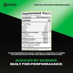Driven Nutrition Pre WOD Blazin Cherry tub features clean energy and focus.