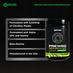 Driven Nutrition Pre WOD Island Charge tub offers stimulant-free endurance.