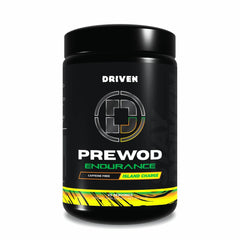 Driven PREWOD bottle front view showing stimulant-free focus for training