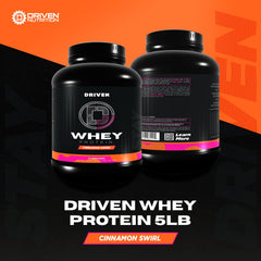 Driven WHEY 23g scoop measuring exact serving for consistent protein intake.