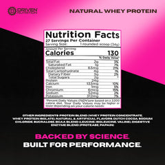 Driven WHEY label shows digestive enzymes for easier digestion