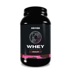 Driven WHEY grass-fed whey protein tub closeup supports muscle recovery after workouts
