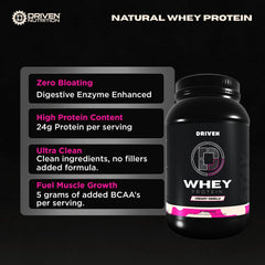 Glass of vanilla Driven WHEY after training with creamy texture