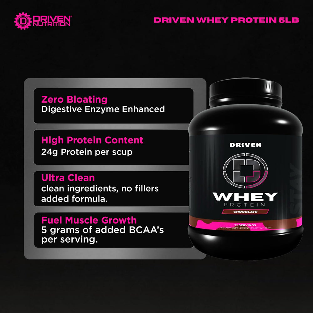 Driven Whey poured as a chocolate milkshake after training