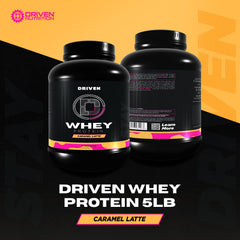 Driven Whey scoop showing serving size for quick, convenient protein boosts.