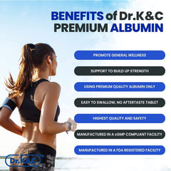 Lifestyle scene with Dr.K&C albumin in daily routine and energy support.