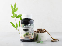 Dr.K&C HNHusa Noni bottle on kitchen shelf ready for daily routine.