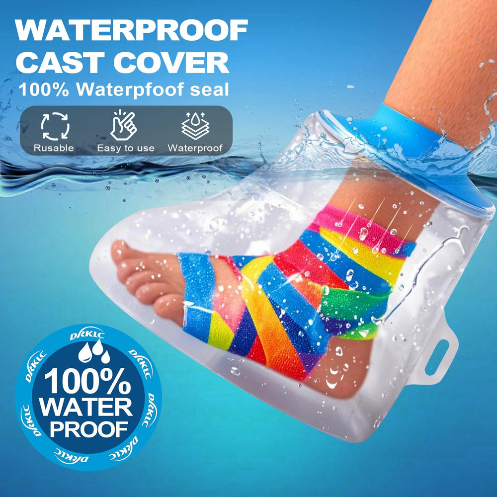 DRKLC Heel Protector Boot with waterproof cover supports shower-ready protection