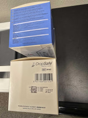 Dropsafe logo and packaging on sterile box emphasize trusted safety.