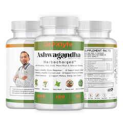 DrPKLyfe Ashwagandha Complex bottle front showcasing stress support blend