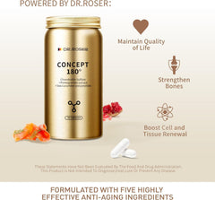 DR.ROSER ingredients graphic featuring chondroitin sulfate and pomegranate extract.