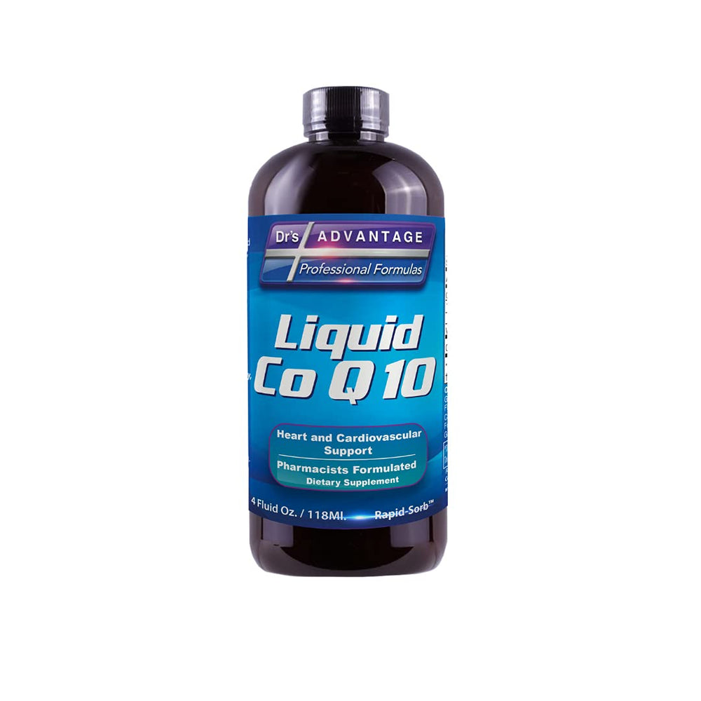 Drs Advantage Liquid CoQ10 bottle ready for daily energy support.