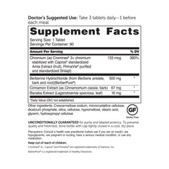 Tablets emphasize BerberPure Berberine formulation for consistent daily use.