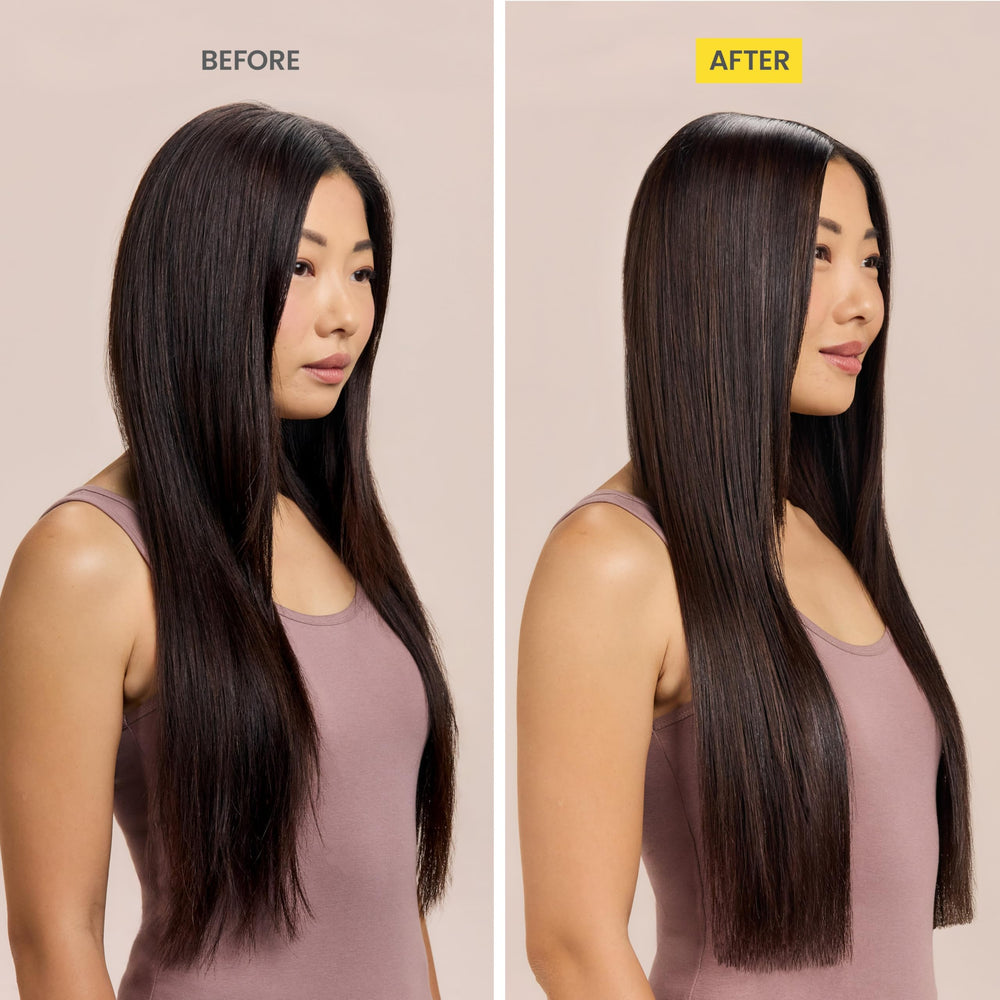 Drybar Liquid Glass rinse pour shot shows quick, even application.