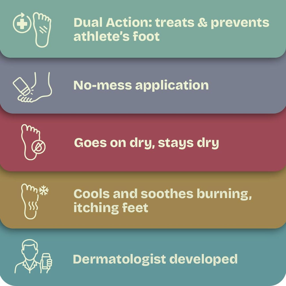 Dryello Athlete’s Foot Stick no-sting, no-grease relief for daily use.