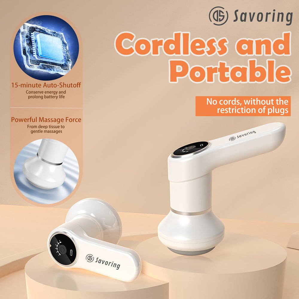 DS SAVORING 5-in-1 massage heads closeup highlighting versatility