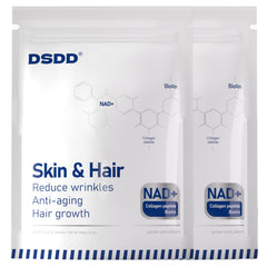 DSDD Biotin supplements bottle close-up highlighting hair and nail support.