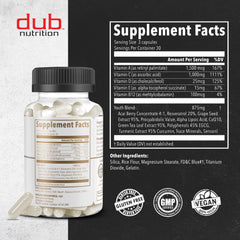 Dub Nutrition Youth soft capsules close-up highlighting Curcumin and CoQ10 for energy and mobility.