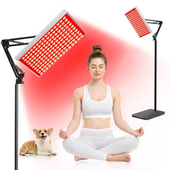 DUGSDG red-light therapy lamp dual-LEDs for facial care and full-body wellness.