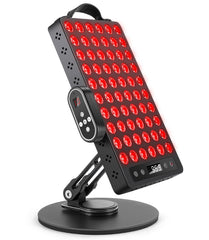 DUIUP red-light therapy panel applied to the face for skin vitality.