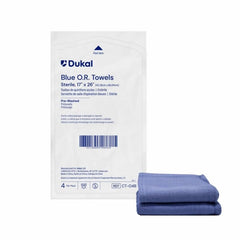 Dukal absorbent low-lint towels blue ideal for fluid management.