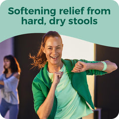Gentle relief for hard stools from stimulant-free formulation in a Dulcolax bottle