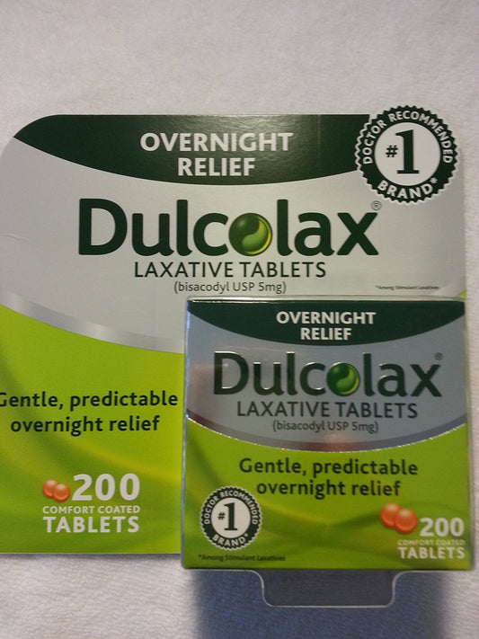 Dulcolax laxative tablets in blister pack for overnight relief from occasional constipation.
