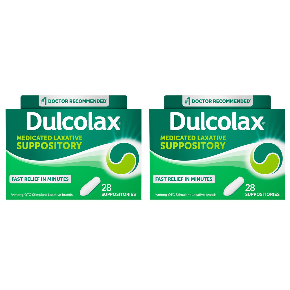 Two-box Dulcolax packaging shown for home storage and travel readiness.