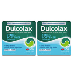 Dulcolax two-box packaging with stool softener capsules for gentle relief