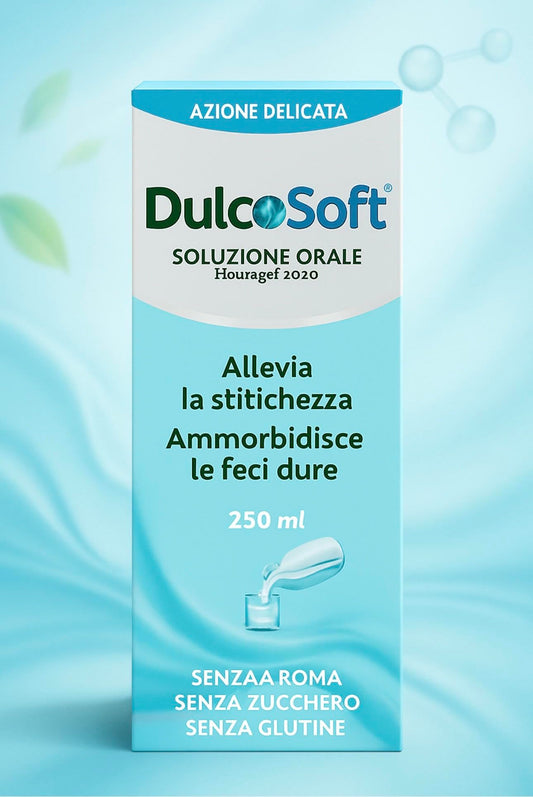 DulcoS-oft oral solution bottle front view for easy, convenient constipation relief.