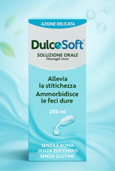 DulcoS-oft oral solution bottle front view for easy, convenient constipation relief.