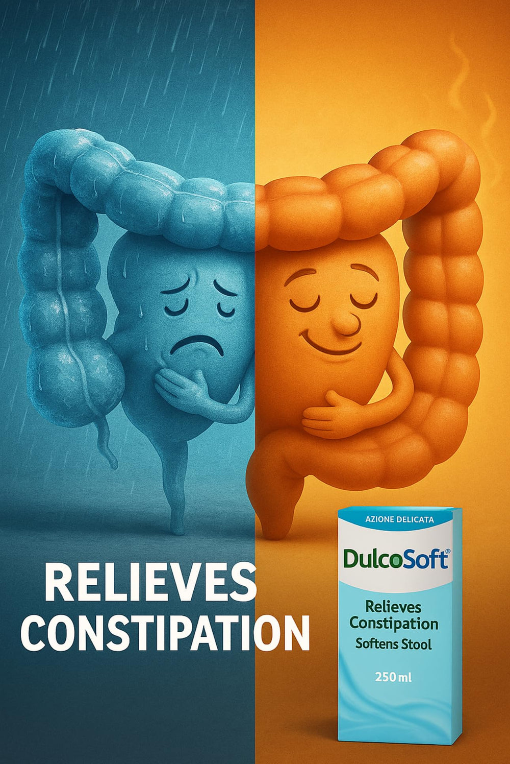 DulcoS-oft packaging shows 250ml bottle and usage guidance.