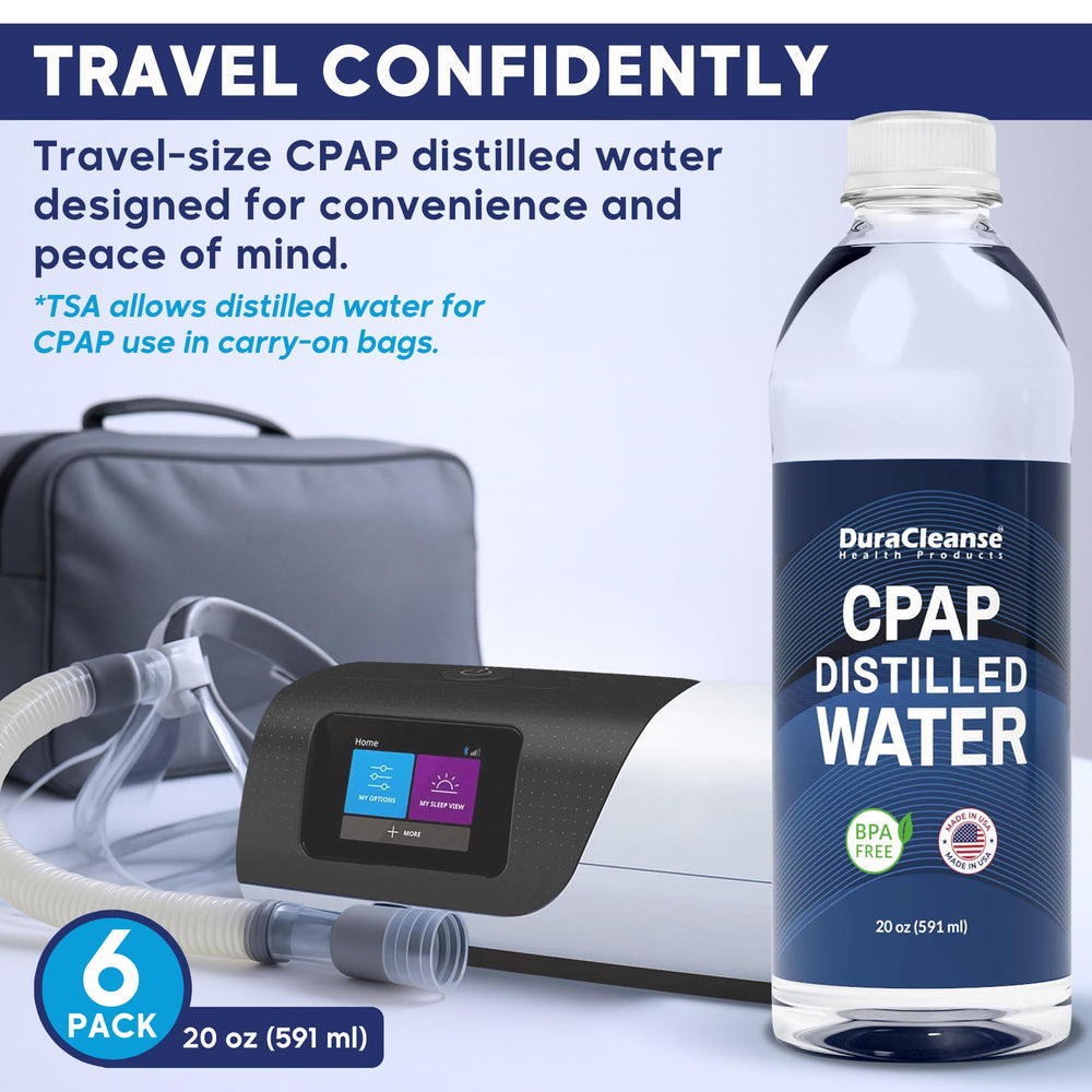 Dura Cleanse travel-size bottle ready for on-the-go humidifier use