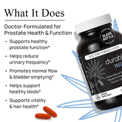 Durable Prostate pumpkin seed oil and lycopene for antioxidant support.