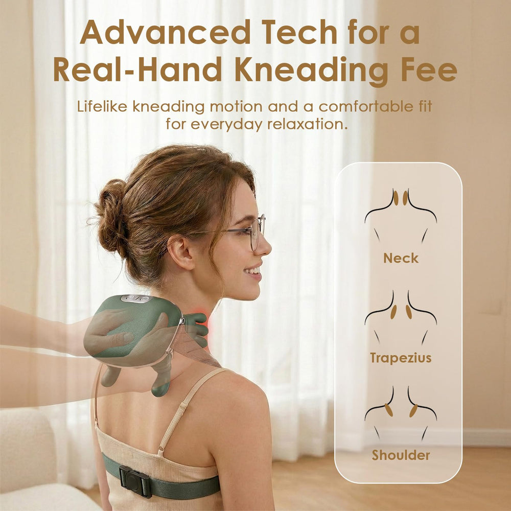 Compact, cordless design with 2000mAh battery supports on-the-go massaging.
