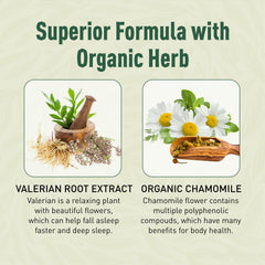 duwhot valerian root gummies with chamomile visuals emphasize calming blend
