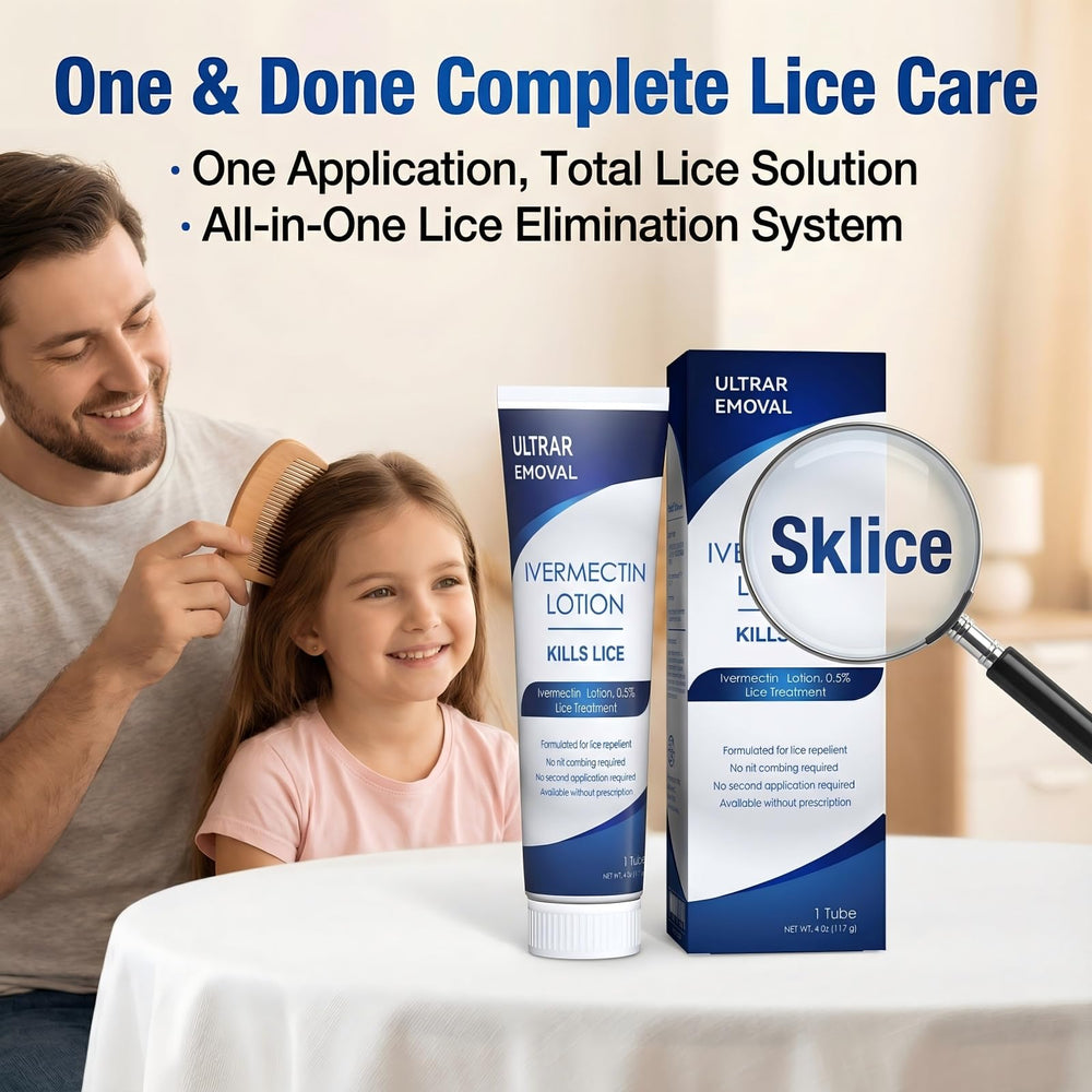 DYINREU Ivermectin lotion application in 10 minutes helps reduce lice without combing.