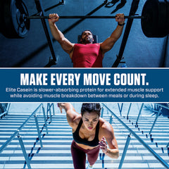 Dymatize Elite Casein leucine content delivers 2.3 g L-Leucine per serving.