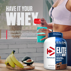 Dymatize Elite whey 5lb packaging highlights value and servings