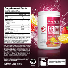 Glass of strawberry lemonade Energyze ready to fuel warm-up