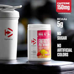 Scoop of Energyze being added to water for pre-workout energy